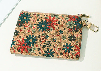 Wholesale 8pcs/pack Square Cork Coin Purse Card Holder Key Bags